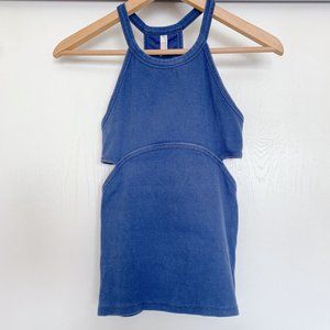 Free People Movement Blue Tank Top w Back Detail